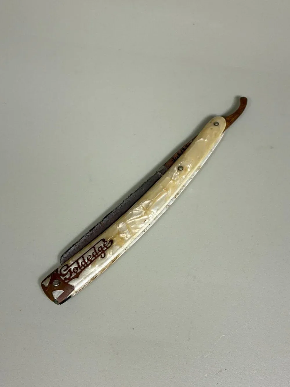 VINTAGE Dubl Duck PEARLDUCK GOLDEDGE Solingen Germany Straight Razor